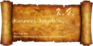 Kurunczi István névjegykártya